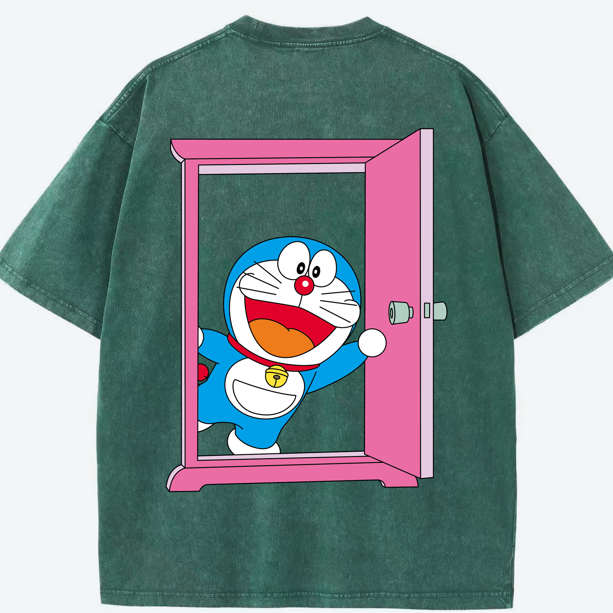 （画像用） ドラえもん Doraemon 綿100% ヴィンテージ風 半袖Tシャツ（背面プリント）